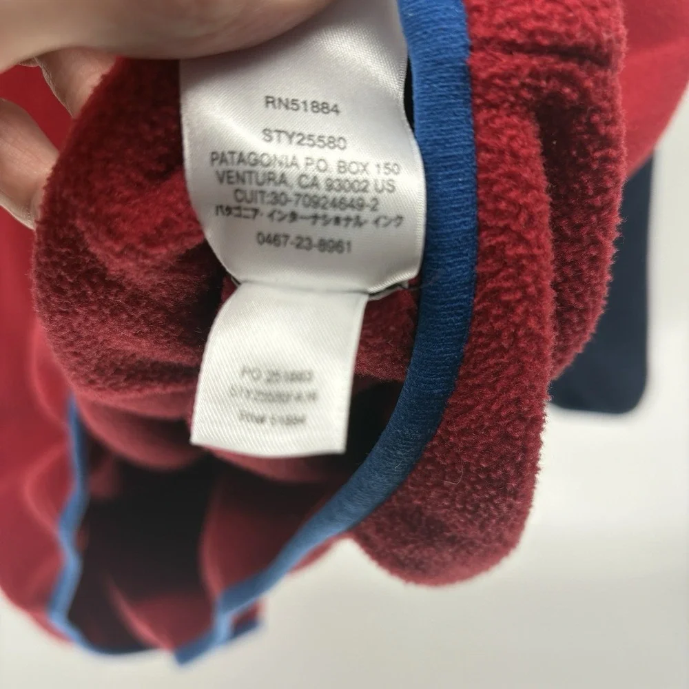Rare 2018 Patagonia Synchilla Two Tone Snap T Red & Blue‎ Fleece Men XXL